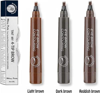 Waterproof Smudge Proof Eyebrow Pen - 1 Pc Brown Shades