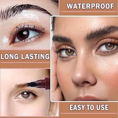 Waterproof Smudge Proof Eyebrow Pen - 1 Pc Brown Shades