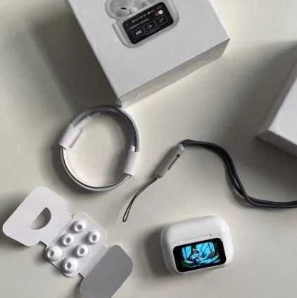 A9 Pro 2 Earbuds with LCD Tablet Airpods pro 2 with LCD touchscreen display bluetooth 5.3 for ios and android